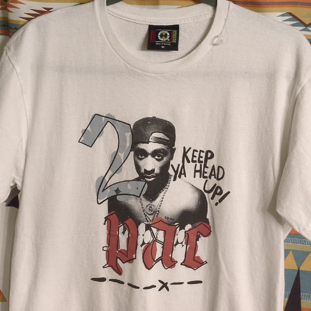 2Pac Graphic Tee in White by Fruit of the Loom